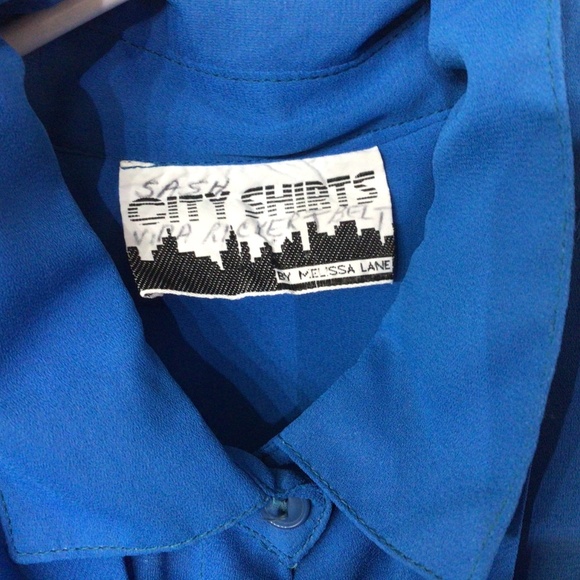 Vintage City Shirts by Melissa Lane royal blue dress. Size 10. - Picture 2 of 13